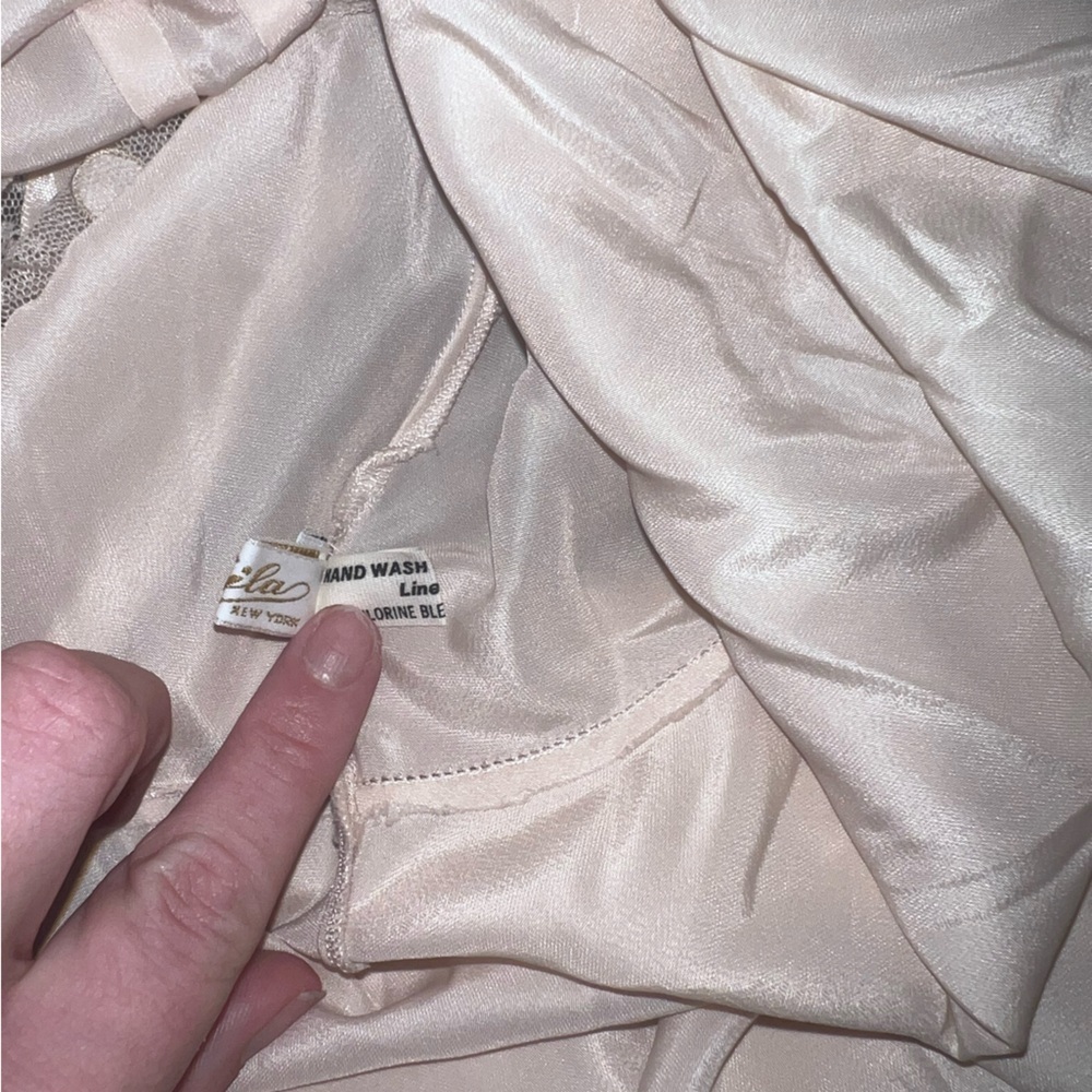 Elegant Cream Lace Trim Slip Dress - Picture 7 of 8